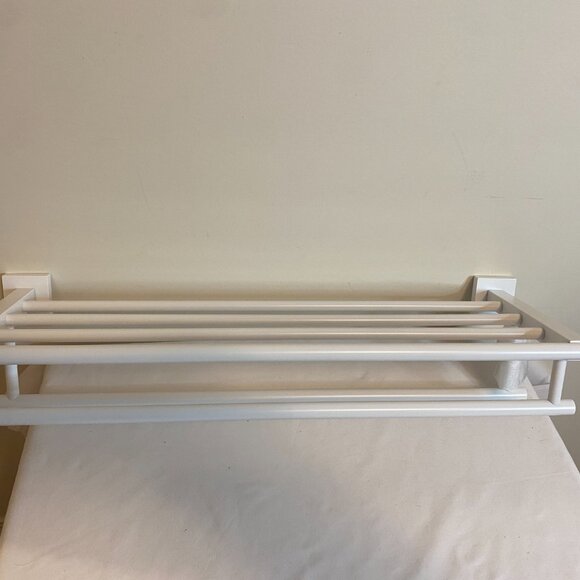 24 Inch Towel Shelf with 2 Towel Bars Matte White - Picture 5 of 9